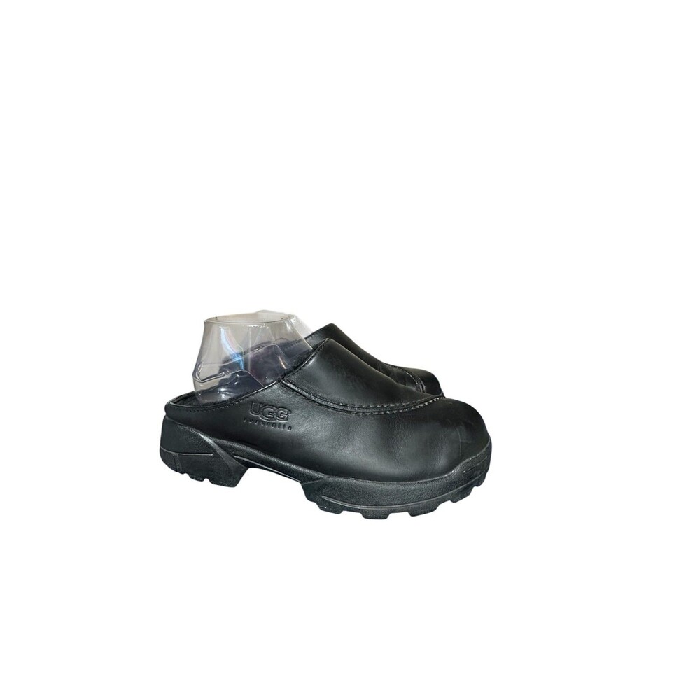 UGG Classic Black Midtown Leather Sheepskin Lined Clogs Shoes 5348 Womens Sz 10